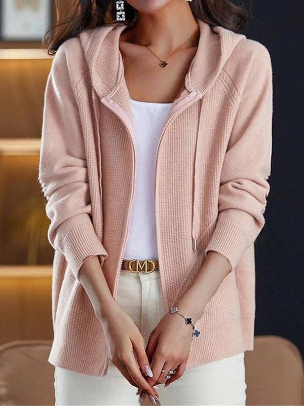 Women's Fine-Knit Zip-Up Hoodie