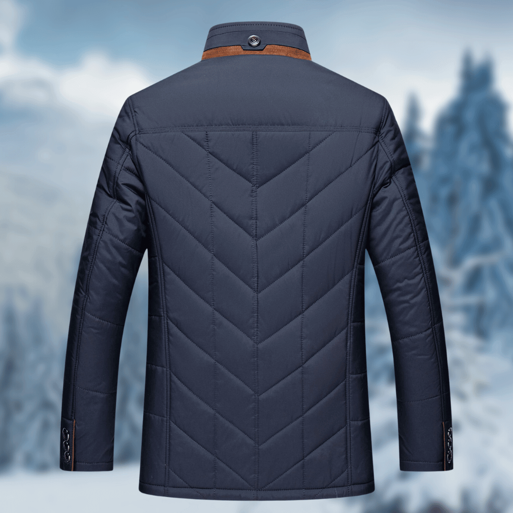 Men's Quilted Fur-Collar Winter Jacket