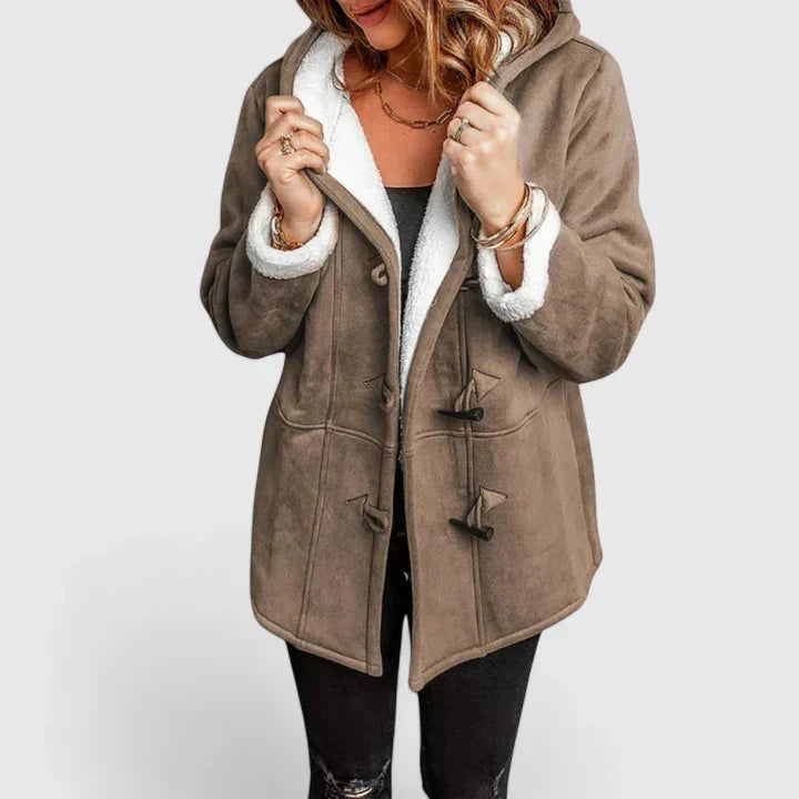Women's Sherpa-Lined Hooded Toggle Coat
