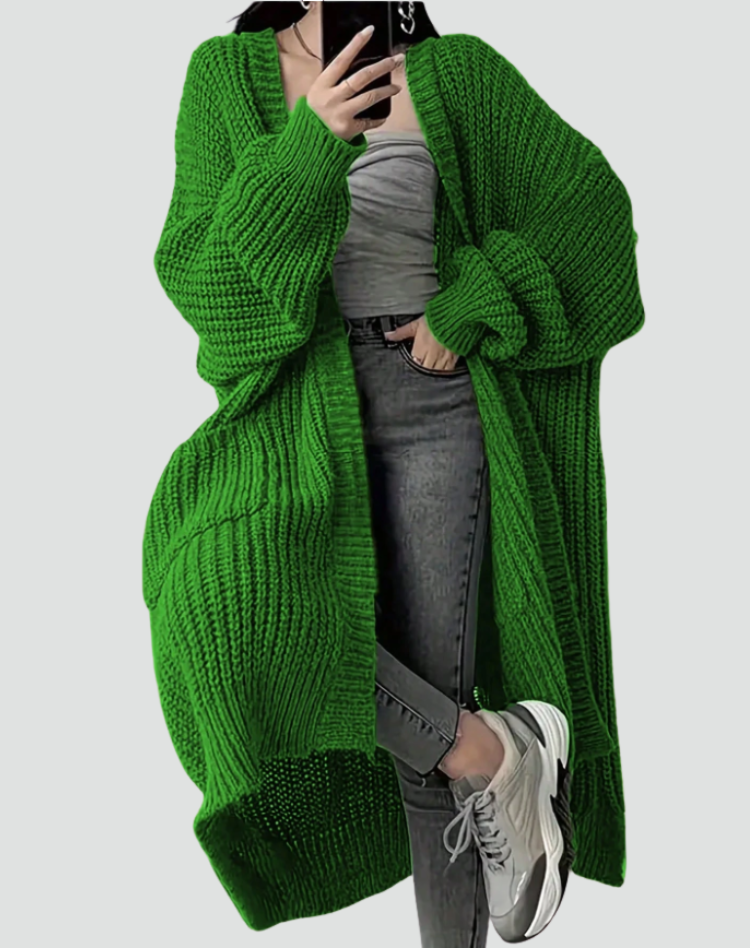Women's Long Knit Cardigan with Pockets