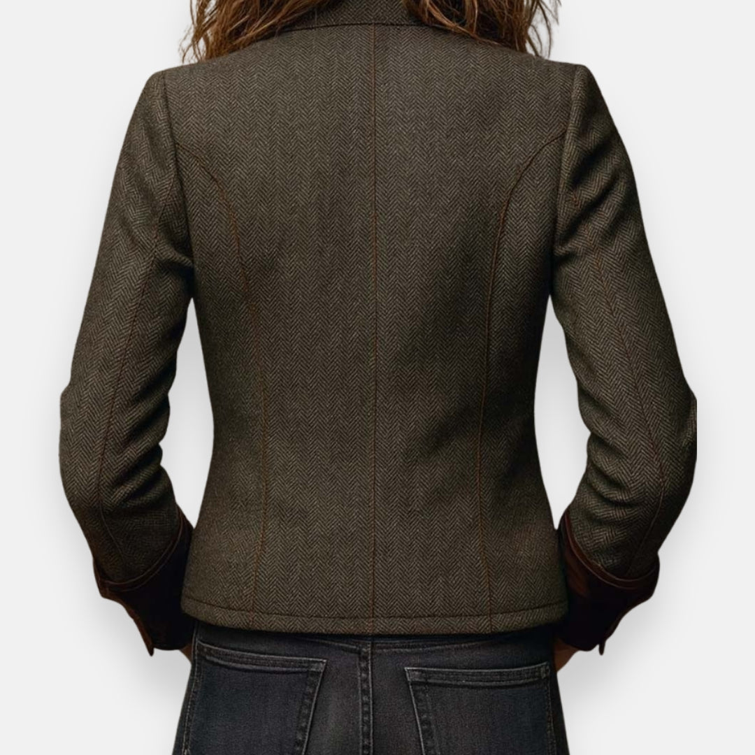 Women's Herringbone Tailored Utility Jacket