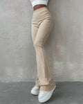 Women's High-Waisted Micro-Flare Pants