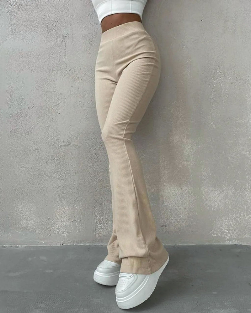 Women's High-Waisted Micro-Flare Pants
