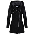 Women's Asymmetric Zip Hooded Winter Coat