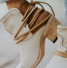 Women's Wrap-Tie Block Heel Ankle Boots