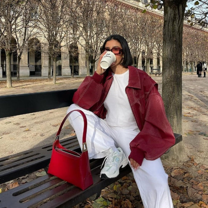 Women's Oversized Contrast Stitch Jacket