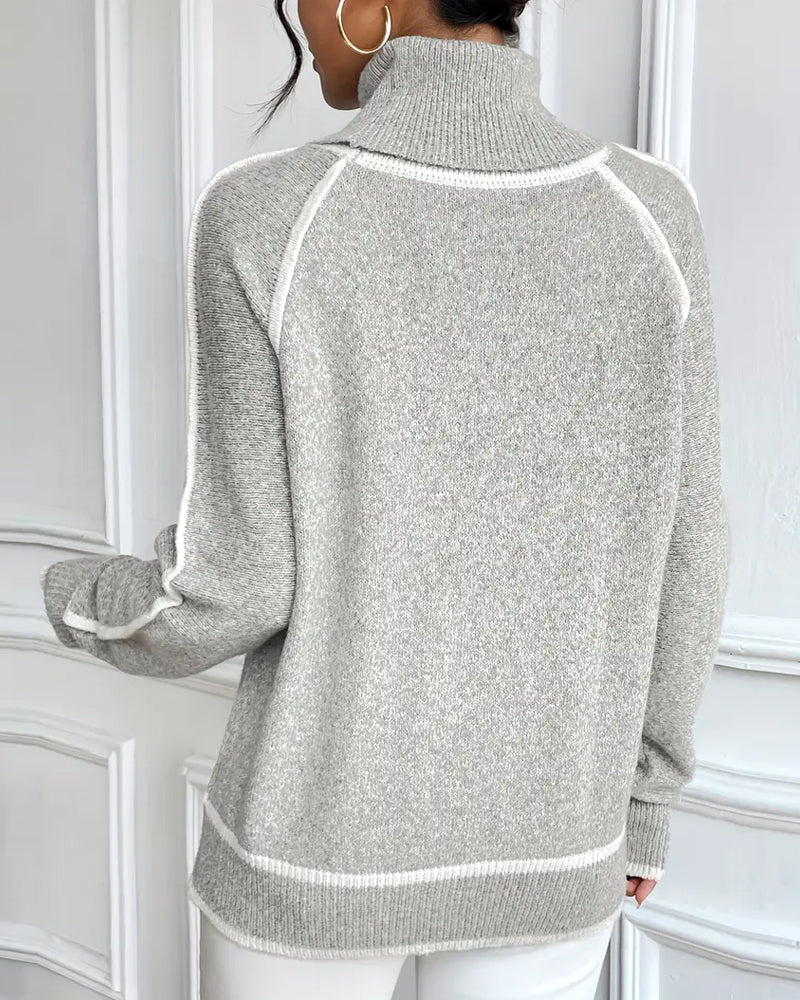 Women's Turtleneck Raglan Knit Sweater