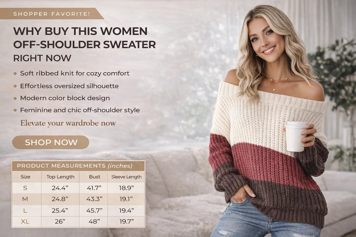 Women's Off-Shoulder Knit Sweater