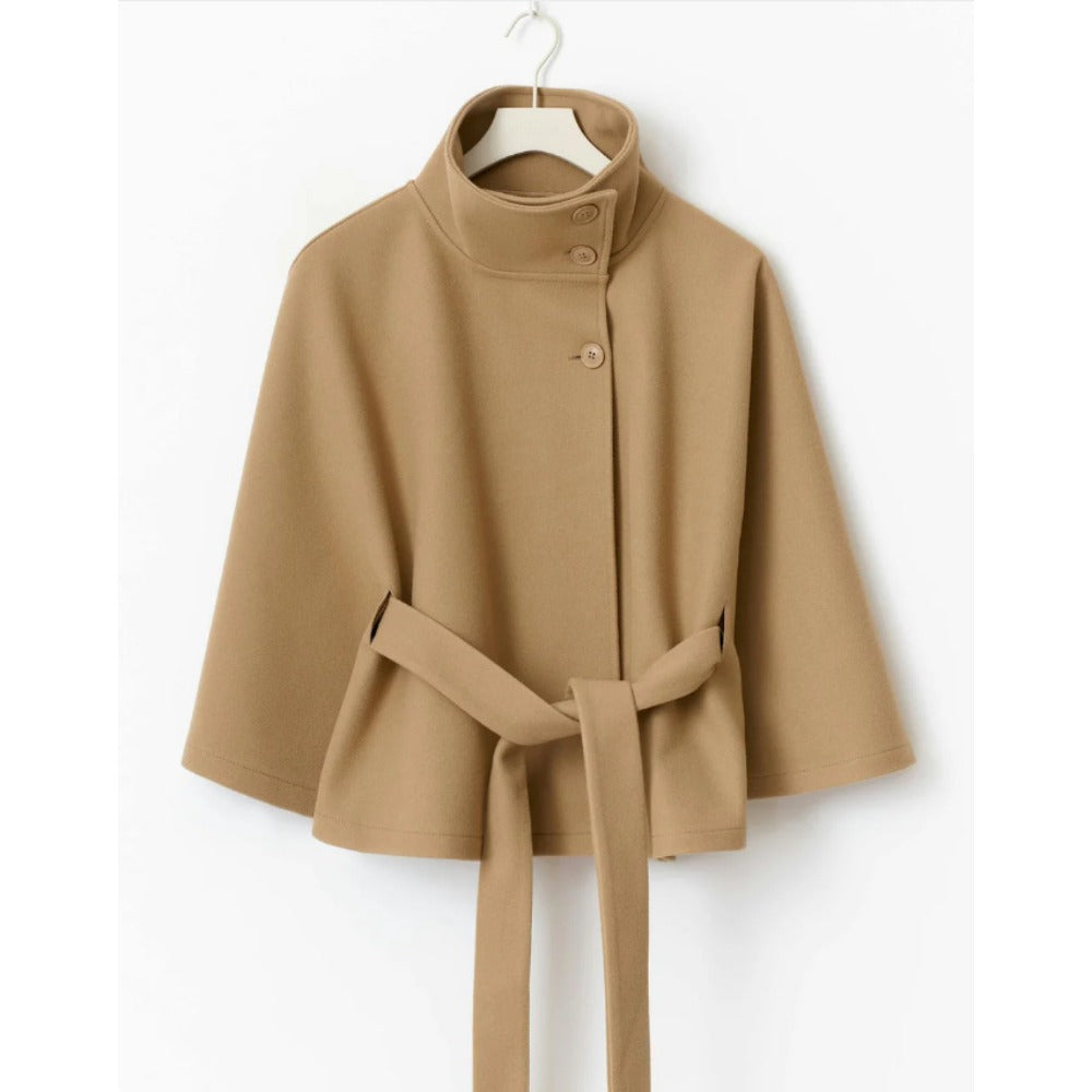 Women's High-Collar Cape Coat – Luxe & Elegant Winter Coat