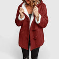 Women's Sherpa-Lined Hooded Toggle Coat