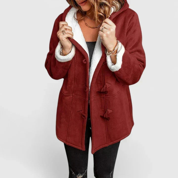 Women's Sherpa-Lined Hooded Toggle Coat