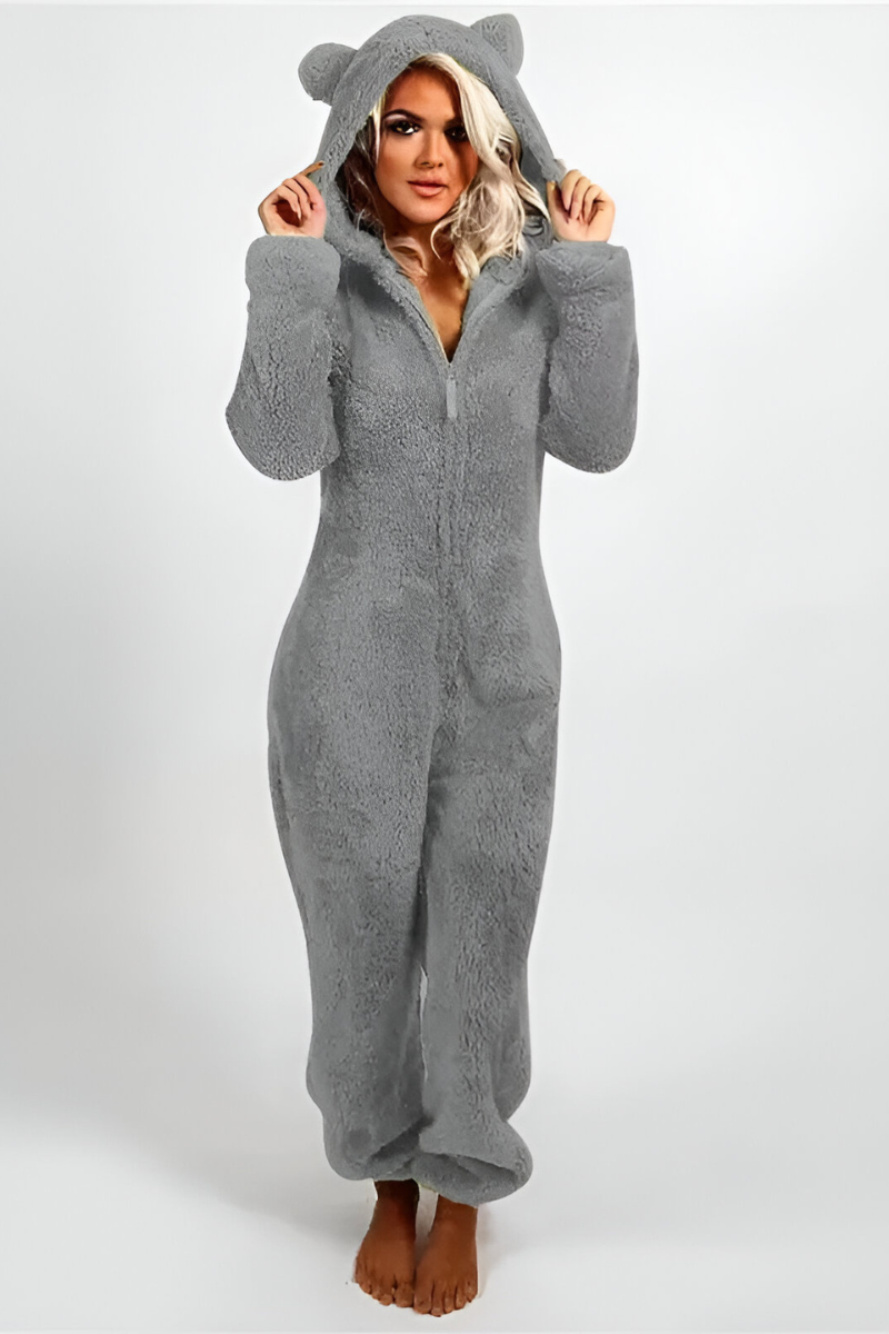 Women's Teddy Fleece Hooded Onesie