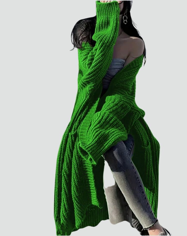 Women's Long Knit Cardigan with Pockets