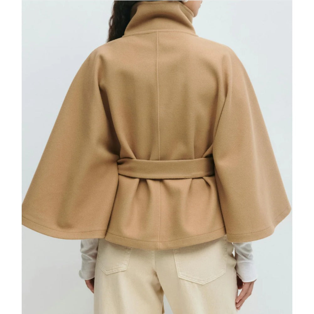 Women's High-Collar Cape Coat – Luxe & Elegant Winter Coat