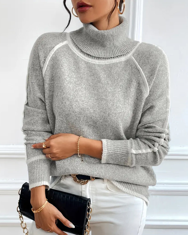 Women's Turtleneck Raglan Knit Sweater