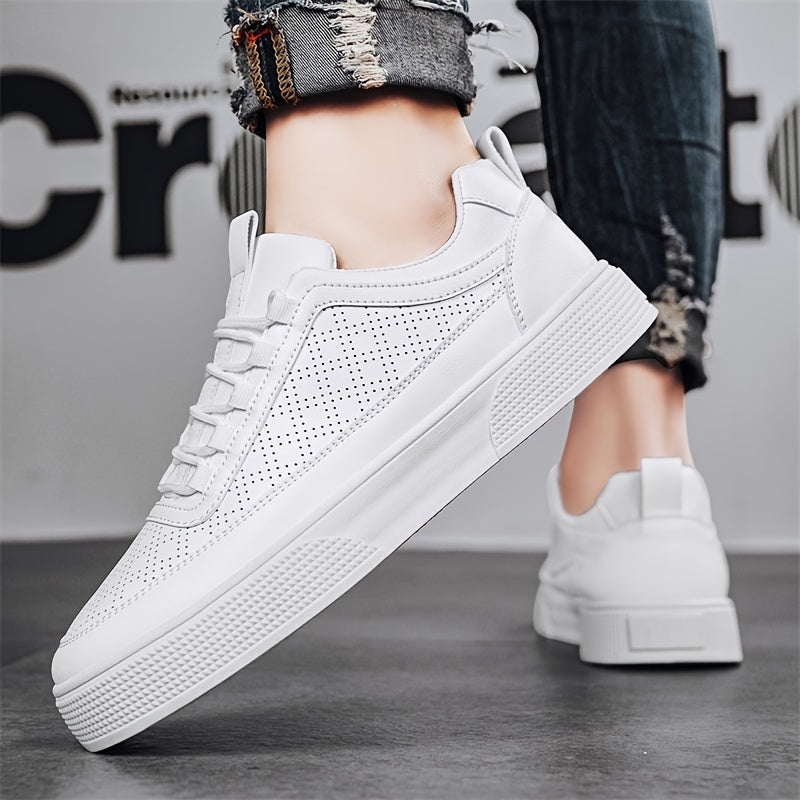 Men's Perforated Low-Top Skate Sneakers