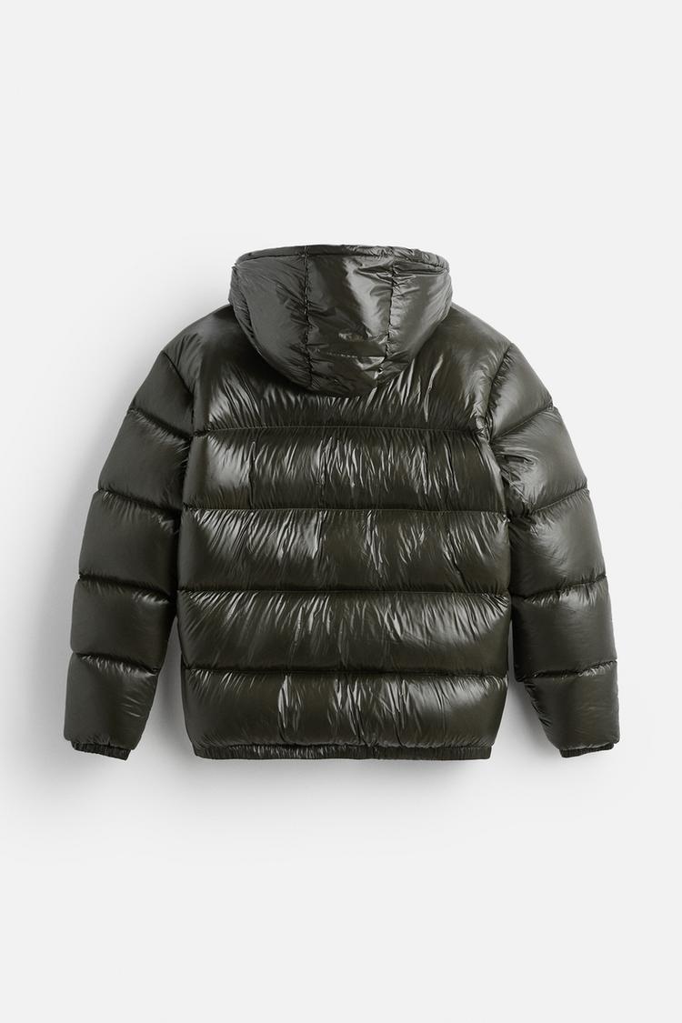 Men's Glossy Hooded Puffer Jacket