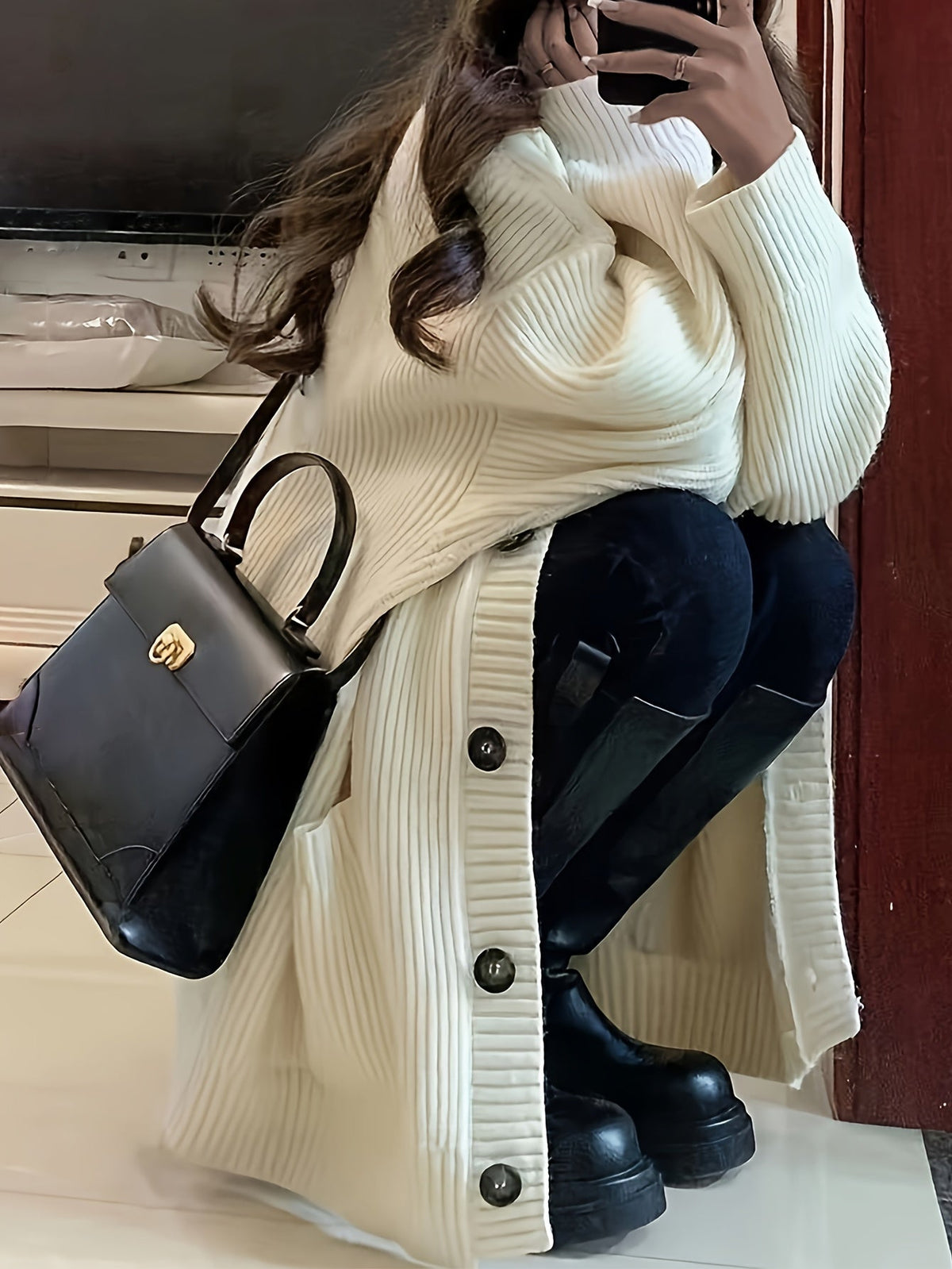 Women's Oversized Chunky Knit Cardigan