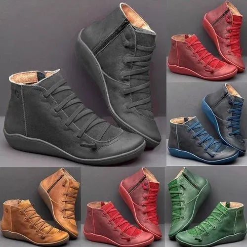 Women's Warm-Lined Flat Ankle Boots