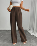 Women's High-Waisted Pleated Wide-Leg Pants