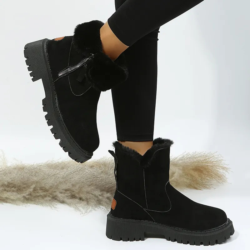 Women's Warm Fur-Lined Winter Snow Boots