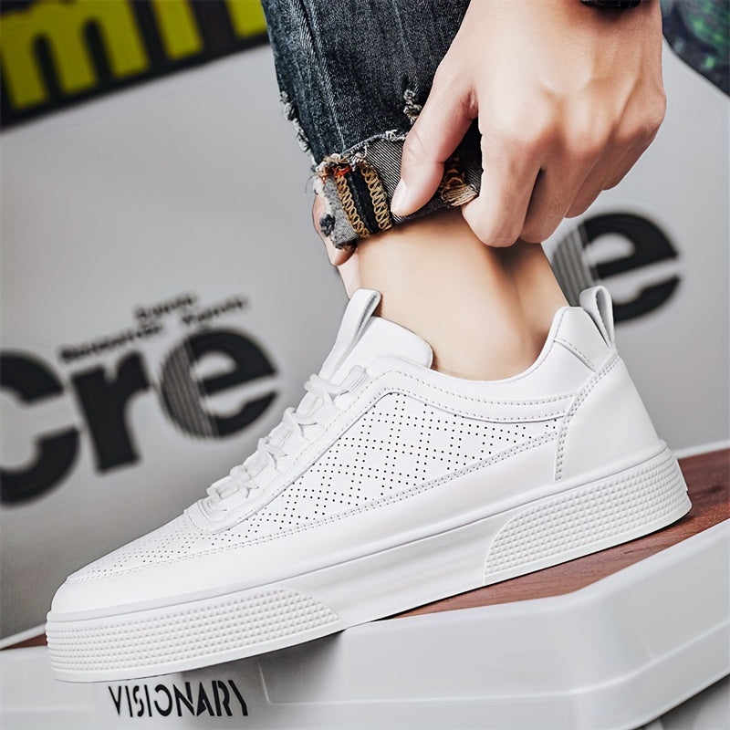 Men's Perforated Low-Top Skate Sneakers