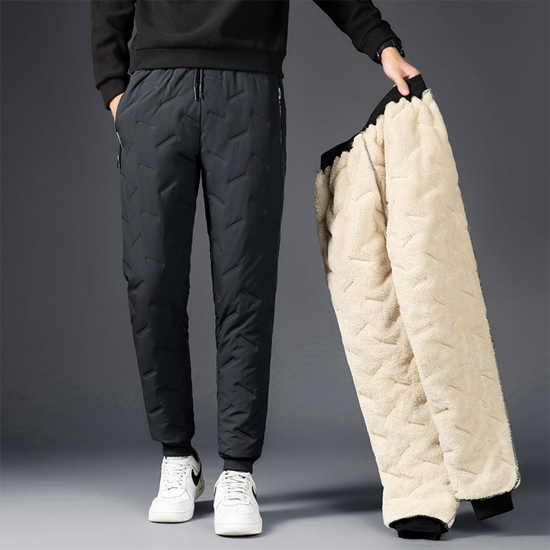 Men's Quilted Fleece-Lined Thermal Jogger Pants