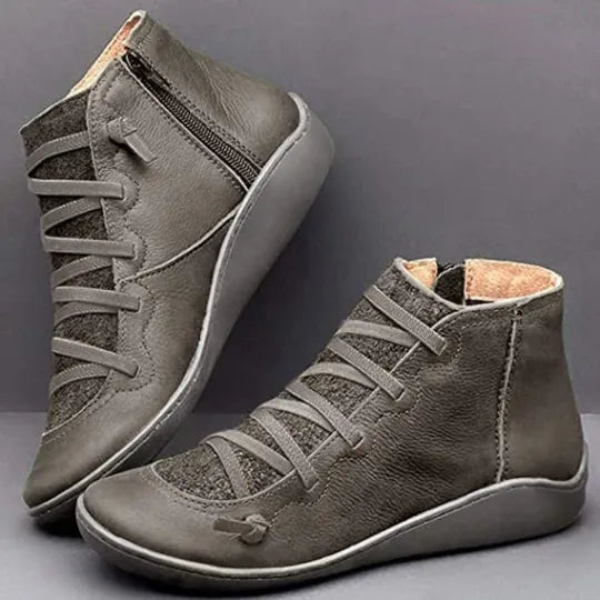 Women's Warm-Lined Flat Ankle Boots