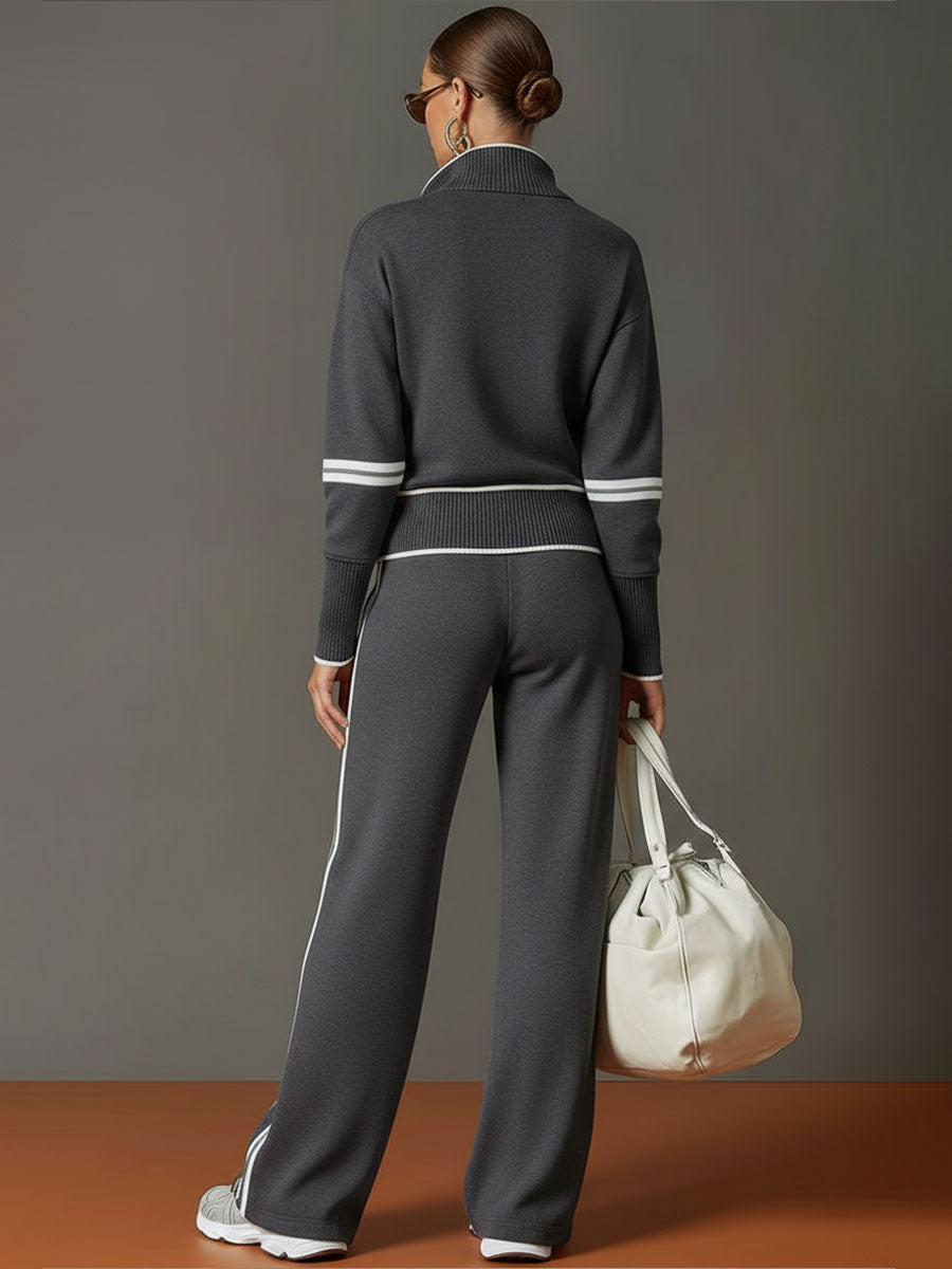 Women's Two-Piece Zip Loungewear Set