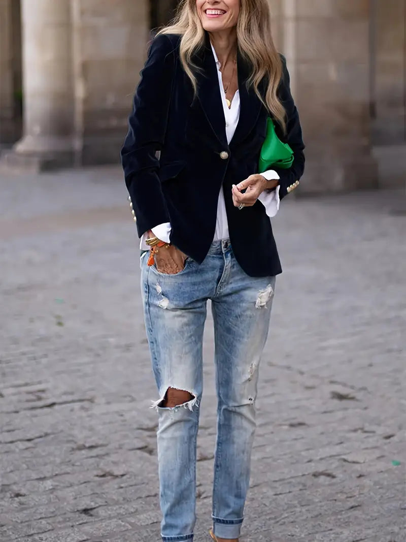 Women's Velvet Tailored Blazer