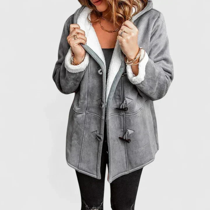 Women's Sherpa-Lined Hooded Toggle Coat