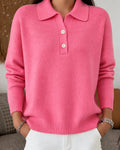 Women's Half-Button Polo Collar Knit Pullover