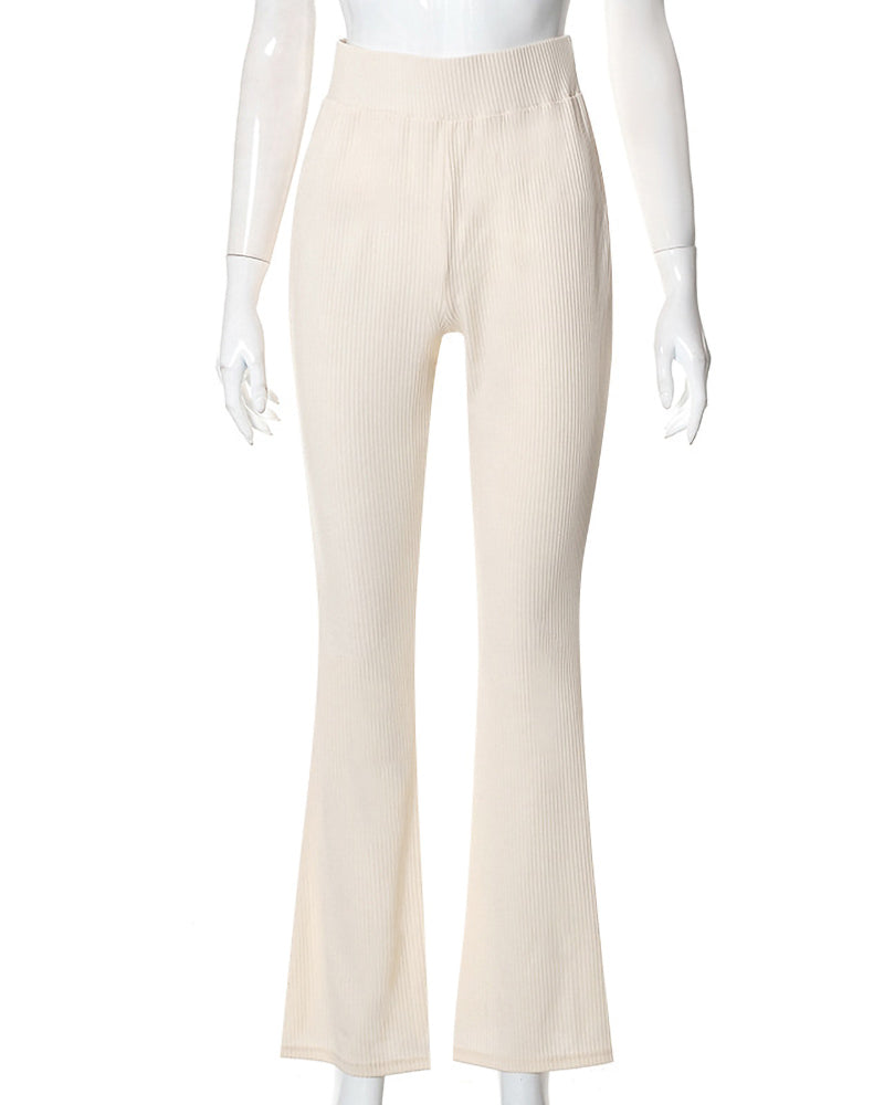 Women's High-Waisted Micro-Flare Pants
