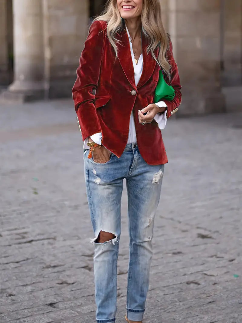 Women's Velvet Tailored Blazer