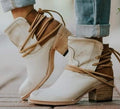 Women's Wrap-Tie Block Heel Ankle Boots
