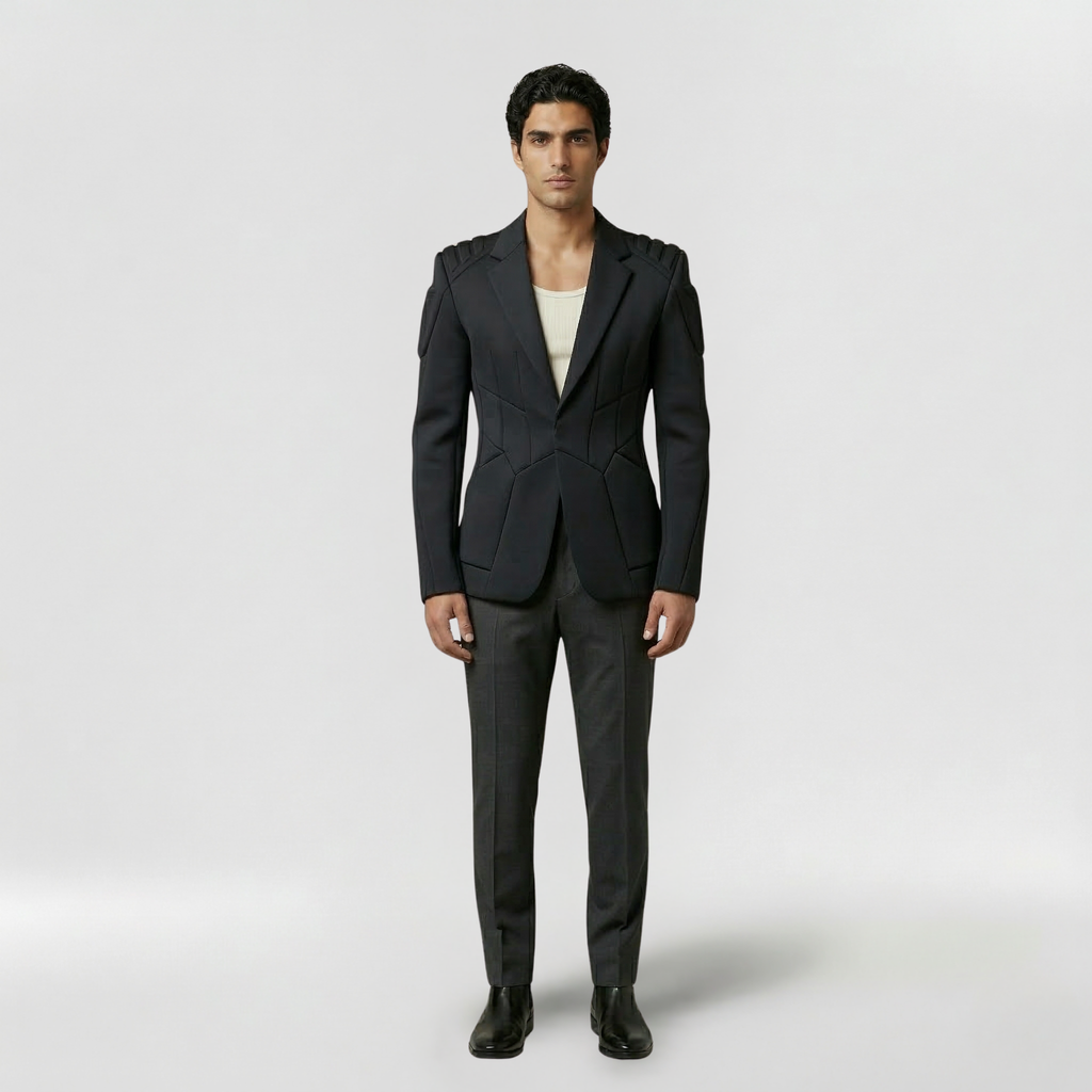 Men's Structured Shoulder Blazer