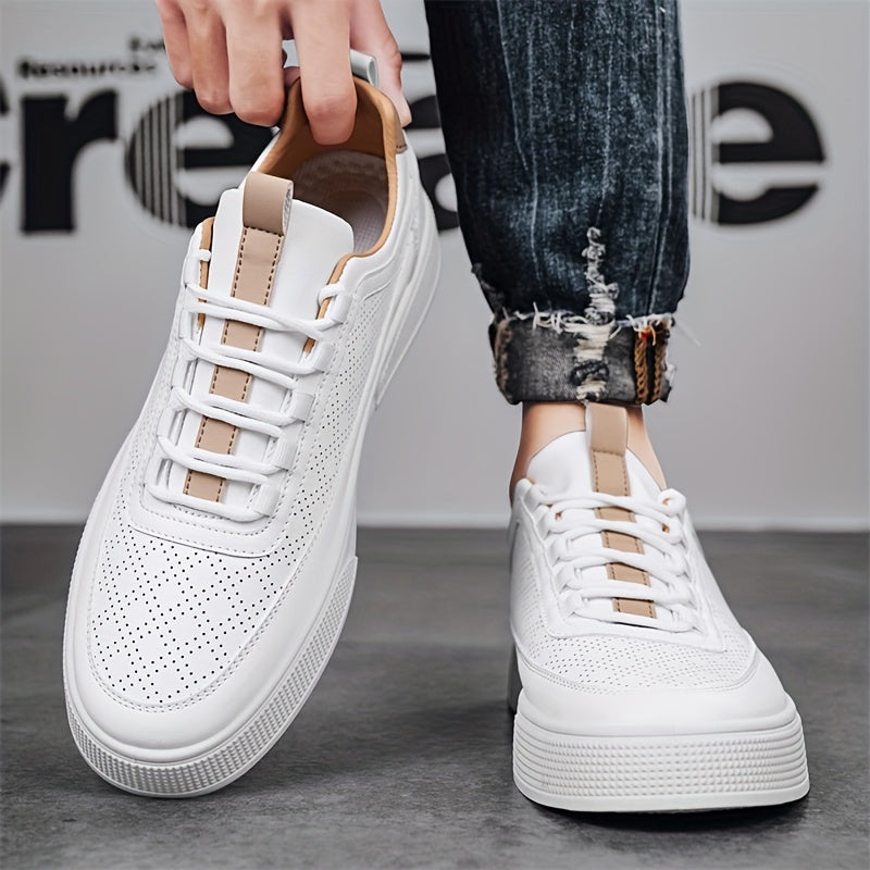 Men's Perforated Low-Top Skate Sneakers