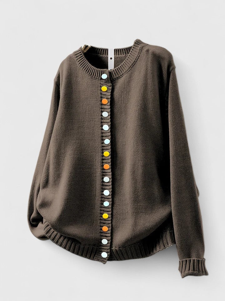 Women's Colorful Button Knit Cardigan