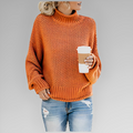 Women's Chunky Knit Mock Neck Oversized Sweater