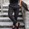 Men's Slim-Fit Plaid Pants