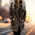Women's Leopard Print Faux Fur Coat