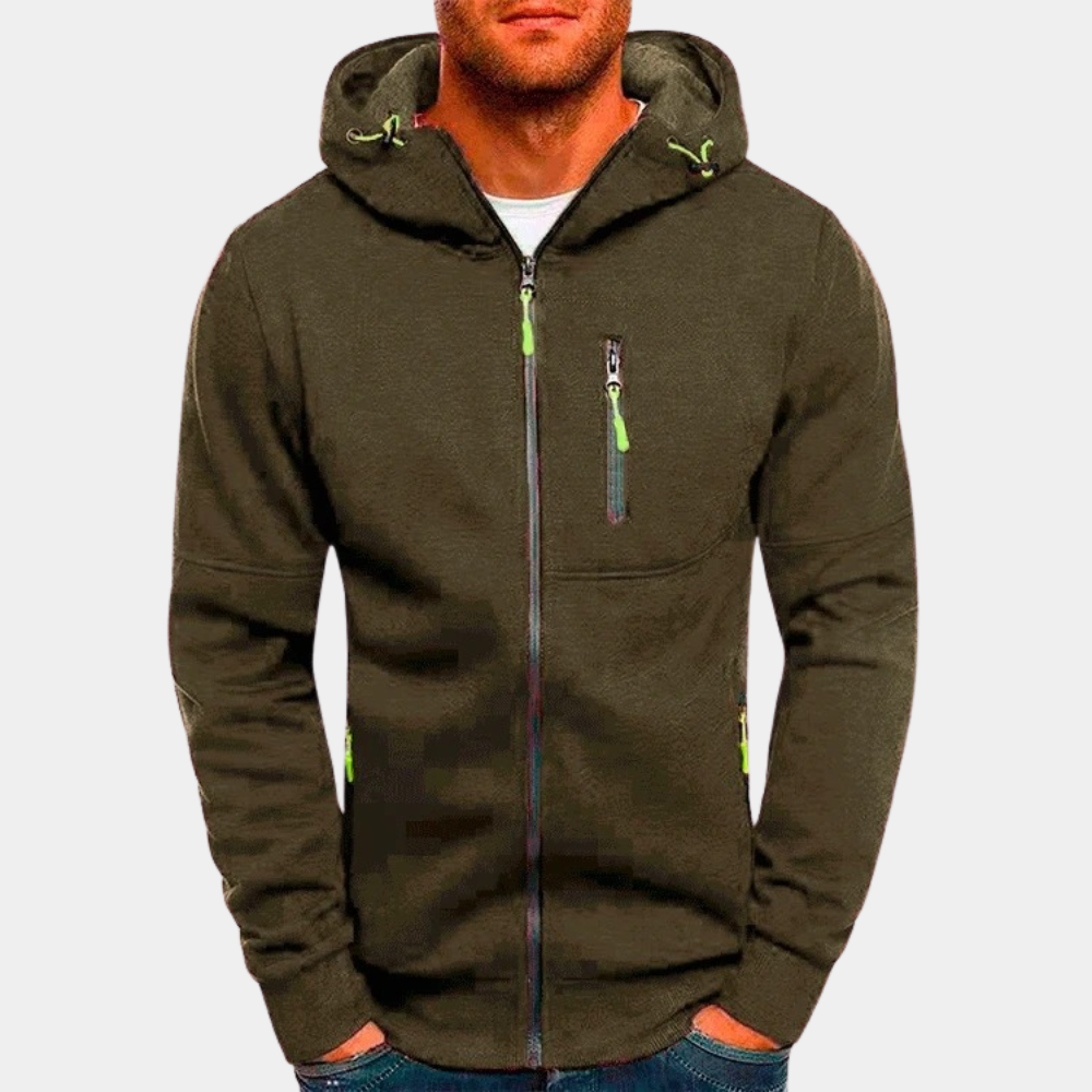 Men's Sporty Full-Zip Hoodie
