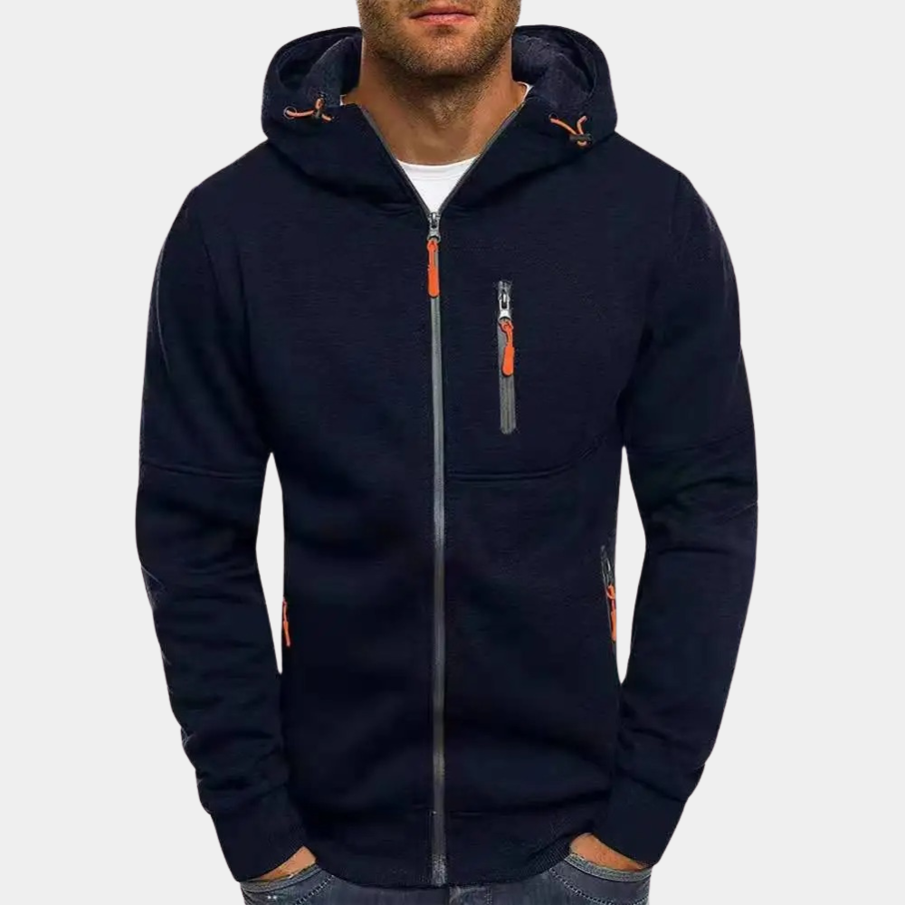 Men's Sporty Full-Zip Hoodie