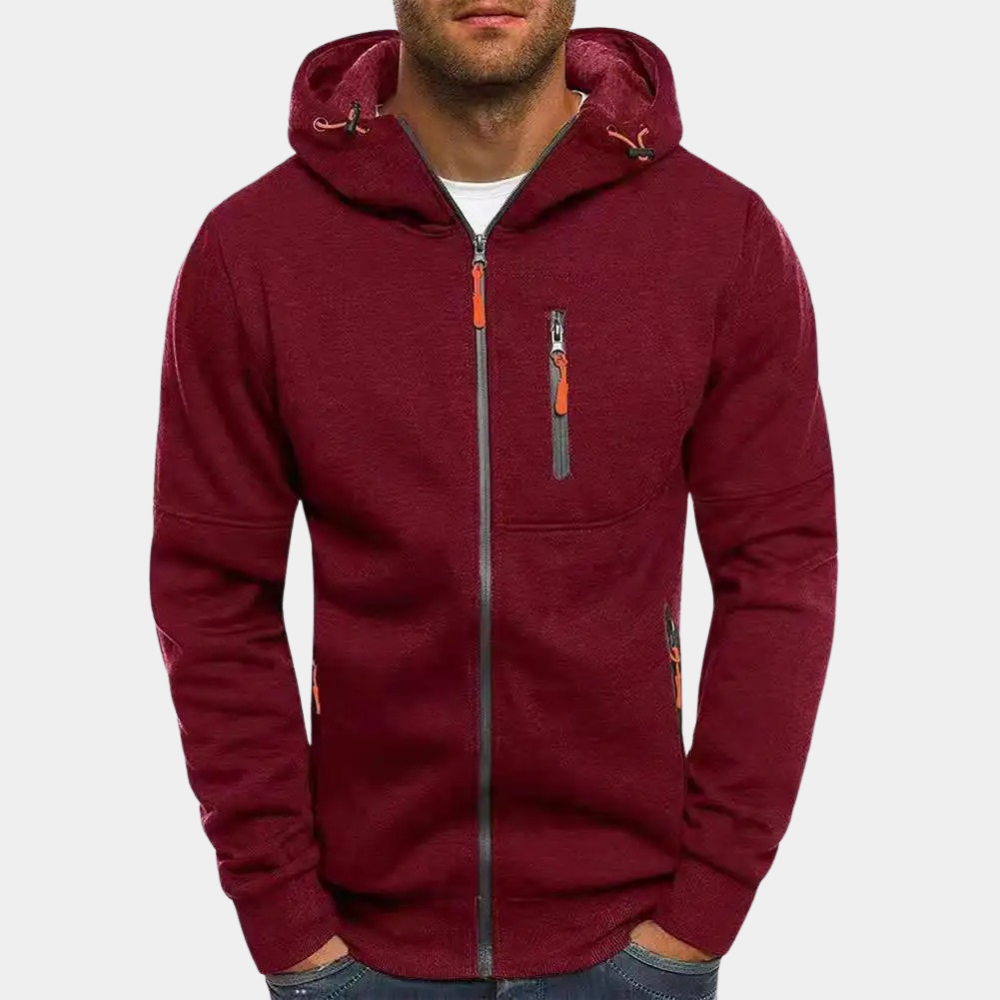 Men's Sporty Full-Zip Hoodie