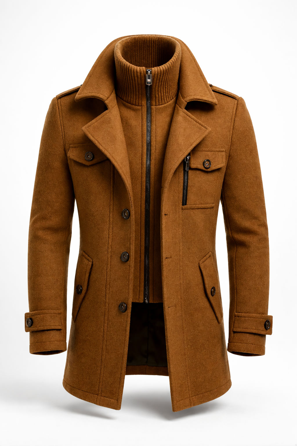 Men's Classic Wool-Blend Tailored Overcoat