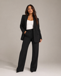 Women's Two-Piece Tailored Blazer & Straight-Leg Trouser Suit
