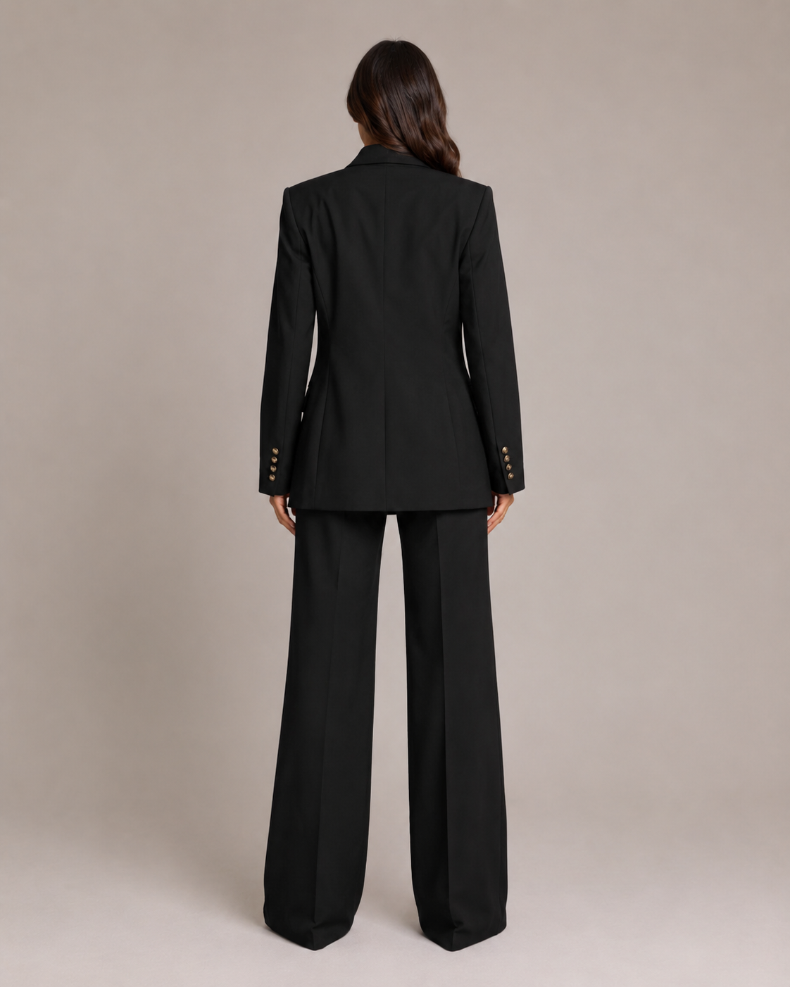 Women's Two-Piece Tailored Blazer & Straight-Leg Trouser Suit