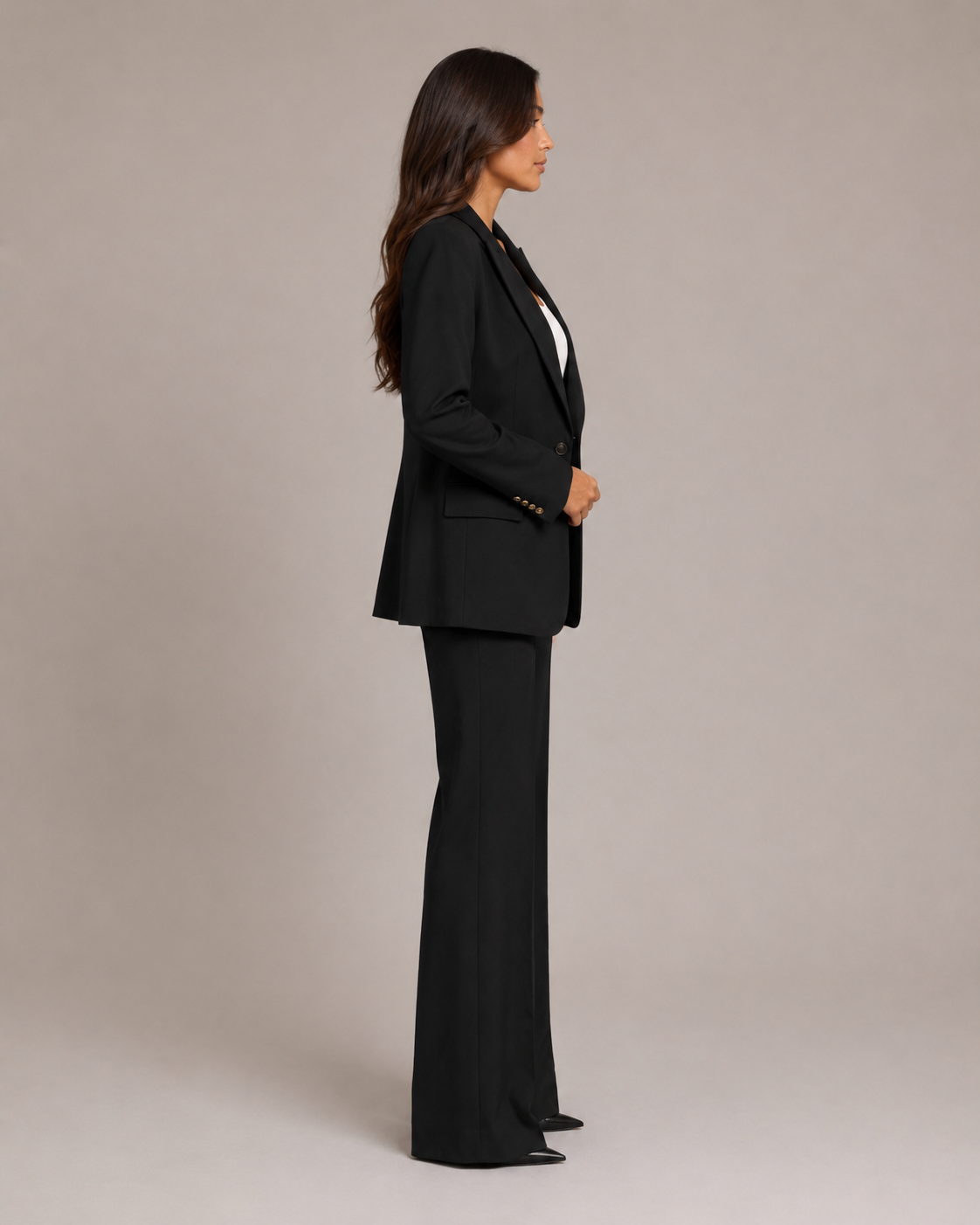 Women's Two-Piece Tailored Blazer & Straight-Leg Trouser Suit