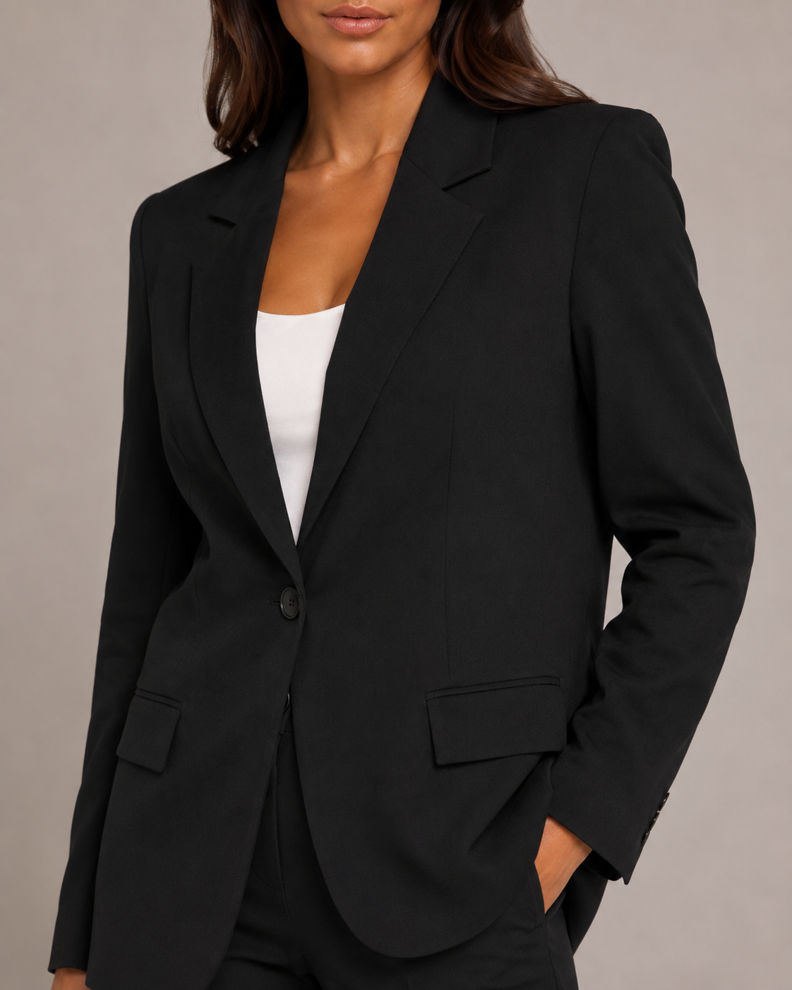 Women's Two-Piece Tailored Blazer & Straight-Leg Trouser Suit