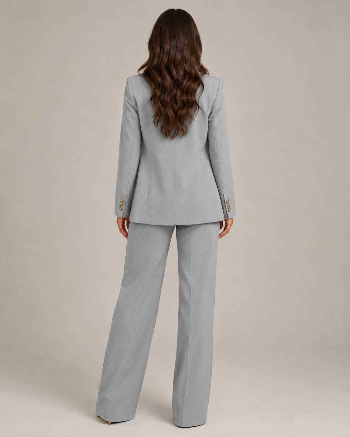 Women's Two-Piece Tailored Blazer & Straight-Leg Trouser Suit